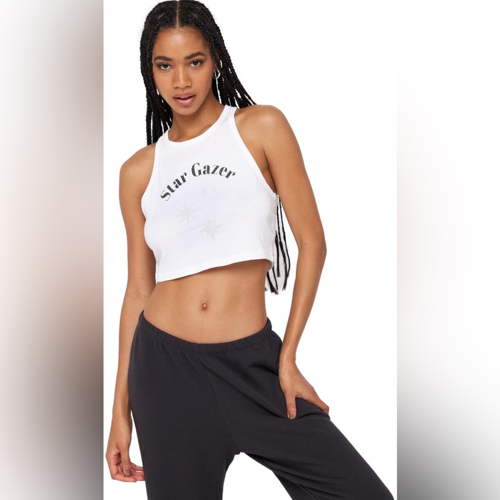 ✨ NWT Spiritual Gangster Star Gazer Sienna Crop Tank White | Size L ✨